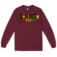 Burgundy freedom juneteenth Long Sleeve Tee - CowGirlArtShop