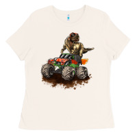 Bone monster truck and t rex dinosaur Ladies Tee - LillyAllenDesigns