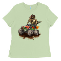 Monster Truck And T Rex Dinosaur Ladies Tee | Teevron