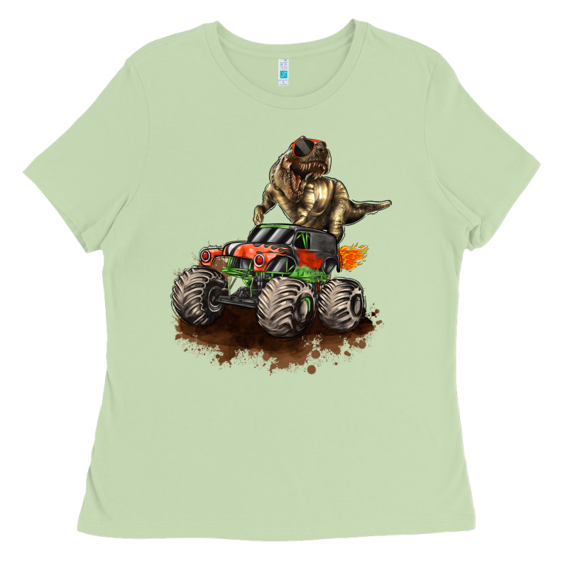 Monster Truck And T Rex Dinosaur Ladies Tee by LillyAllenDesigns | Teevron