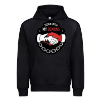 Black awesome down with my demons  for gift adult and kids men women  2021 Urban Hoodie - lanVoArt