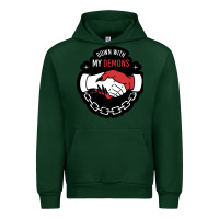 Forest Green awesome down with my demons  for gift adult and kids men women  2021 Urban Hoodie - lanVoArt