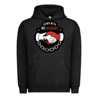 Pigment Black awesome down with my demons  for gift adult and kids men women  2021 Urban Hoodie - lanVoArt