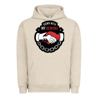 Pigment French Oak awesome down with my demons  for gift adult and kids men women  2021 Urban Hoodie - lanVoArt