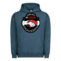Pigment Midnight Navy awesome down with my demons  for gift adult and kids men women  2021 Urban Hoodie - lanVoArt