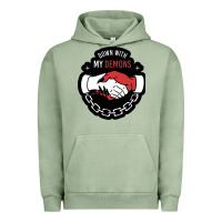 Pigment Oil Green awesome down with my demons  for gift adult and kids men women  2021 Urban Hoodie - lanVoArt