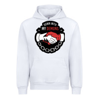 White awesome down with my demons  for gift adult and kids men women  2021 Urban Hoodie - lanVoArt