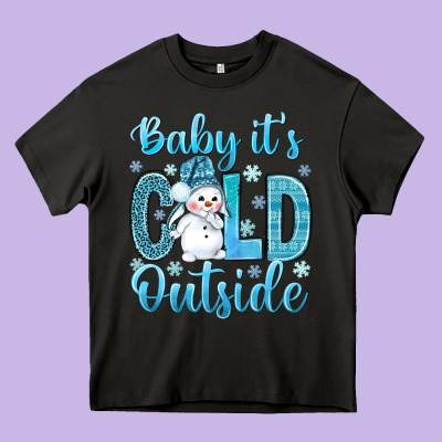 Baby It's Cold Outside Bbs Heavy Core Tee Designed By Bundleandbundleshop