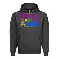 Charcoal Heather Proud Autism Mom Zipper Hoodie - CowhideDigitalArt