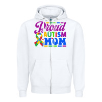 White Proud Autism Mom Zipper Hoodie - CowhideDigitalArt