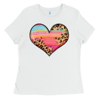 White valentine s day colorful heart Ladies Tee - LillyAllenDesigns