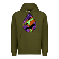 Army Green halloween bat  teardrop Premium Hoodie - BundleAndBundleShop