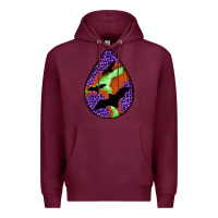 Burgundy halloween bat  teardrop Premium Hoodie - BundleAndBundleShop