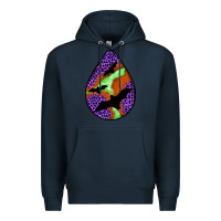 Navy halloween bat  teardrop Premium Hoodie - BundleAndBundleShop