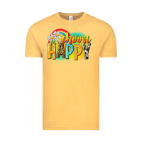 Vintage Mustard Choose happy Vintage Tee - NancyCooperArtShop