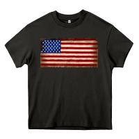 Asphalt American flag Heavy Core Tee - JahusDesignShop