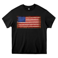 Black American flag Heavy Core Tee - JahusDesignShop