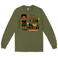 Army Green i am black history black boy  juneteenth Long Sleeve Tee - CowGirlArtShop