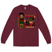 Burgundy i am black history black boy  juneteenth Long Sleeve Tee - CowGirlArtShop
