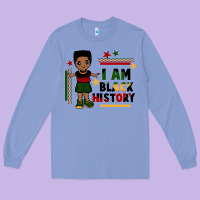 I Am Black History Black Boy  Juneteenth Long Sleeve Tee Designed By Cowgirlartshop