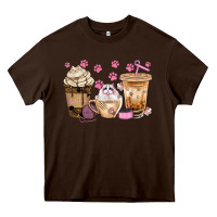 Chocolate Brown cat coffee cups with paw bbs Heavy Core Tee - BundleAndBundleShop