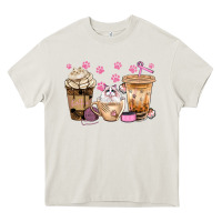 Cream cat coffee cups with paw bbs Heavy Core Tee - BundleAndBundleShop