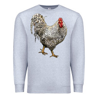 Heather Grey dominique rooster Premium Sweatshirt - LillyAllenDesigns