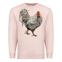 Pale Pink dominique rooster Premium Sweatshirt - LillyAllenDesigns