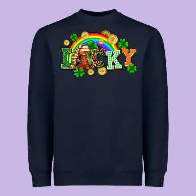 Lucky Gnome St. Patricks Day Heavyweight Sweatshirt Designed By Fadigitalartstudio