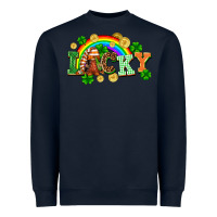 Navy lucky gnome St. Patricks Day Heavyweight Sweatshirt - FaDigitalArtStudio