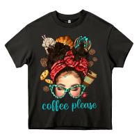 Asphalt coffee please messy bun with coffee bean bbs Heavy Core Tee - BundleAndBundleShop