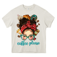 Cream coffee please messy bun with coffee bean bbs Heavy Core Tee - BundleAndBundleShop