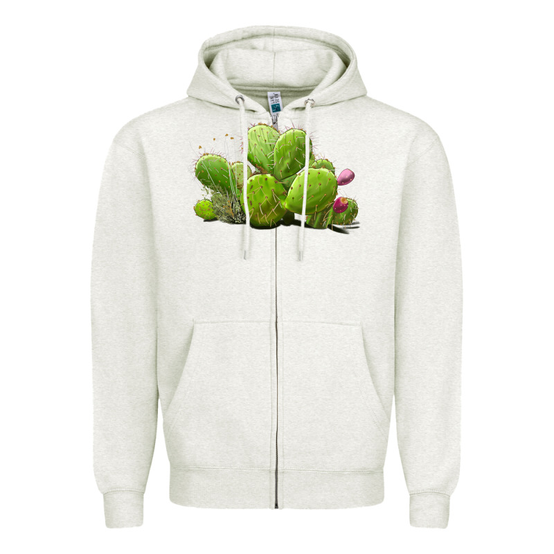 Desert Prickly Pear Cactus Zipper Hoodie by LillyAllenDesigns | Teevron