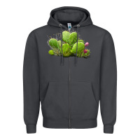 Smoke Desert Prickly Pear Cactus Zipper Hoodie - LillyAllenDesigns