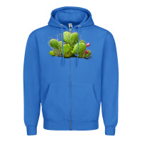 True Royal Desert Prickly Pear Cactus Zipper Hoodie - LillyAllenDesigns