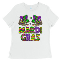 White mardi gras Ladies Tee - LillyAllenDesigns