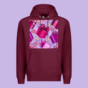 Valentines Day Gift Box And Cookie Seamless Pattern Premium Hoodie Designed By Bundleandbundleshop