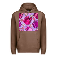 Chestnut valentines day gift box and cookie seamless pattern Premium Hoodie - BundleAndBundleShop