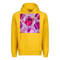 Lemon valentines day gift box and cookie seamless pattern Premium Hoodie - BundleAndBundleShop