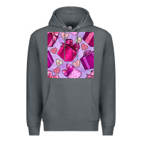 Rock valentines day gift box and cookie seamless pattern Premium Hoodie - BundleAndBundleShop