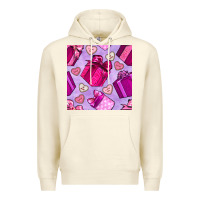 Sandshell valentines day gift box and cookie seamless pattern Premium Hoodie - BundleAndBundleShop