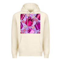Tofu valentines day gift box and cookie seamless pattern Premium Hoodie - BundleAndBundleShop
