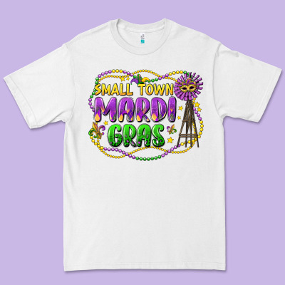 Small Town Mardi Gras Premium Tee Designed By Lillyallendesigns