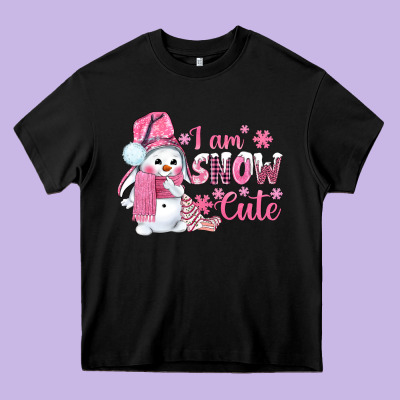 I Am Snow Cute Pink Bbs Heavy Core Tee Designed By Bundleandbundleshop