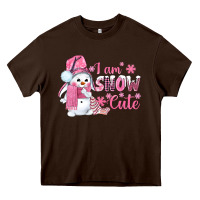 Chocolate Brown i am snow cute pink bbs Heavy Core Tee - BundleAndBundleShop