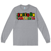 Heather Grey freedom juneteenth Long Sleeve Tee - CowGirlArtShop