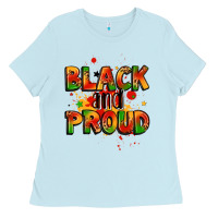 Baby Blue black and proud Ladies Tee - LillyAllenDesigns