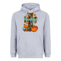 Heather Grey thankful cross Heavyweight Hoodie - RacoonDesign