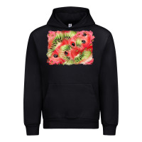 Black watermelon strawberry kiwi background Urban Hoodie - BarkalooDesign