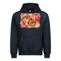 Navy watermelon strawberry kiwi background Urban Hoodie - BarkalooDesign